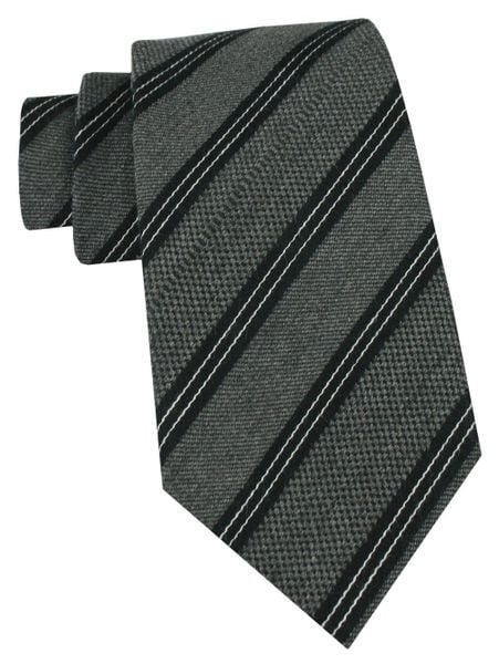Klasyczny Krawat Klubowy - Alties - Grafit w Prążek. Szare krawaty i muchy Alties, bez wzorów, z tkaniny, eleganckie. Za 55.00 zł.