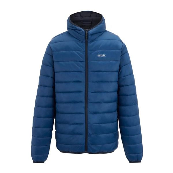 Męska kurtka Marizion z kapturem. Niebieskie kurtki męskie Regatta, l, bez wzorów, z materiału, z kapturem. Za 249.99 zł.