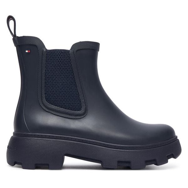 Kalosze Tommy Hilfiger. Niebieskie kalosze damskie Tommy Hilfiger, bez wzorów, bez zapięcia. Za 385.99 zł.