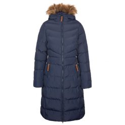 Trespass Audrey - Kurtka damska casual, granatowa. Niebieskie kurtki sportowe damskie Trespass, z aplikacjami, z puchu, bez ramiączek, bez kaptura, trekkingowe. Za 455.99 zł.