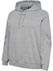 Damska bluza z kapturem Hummel Legacy Plus. Szare bluzy damskie Hummel, plus size, bez wzorów, z bawełny, klasyczne, bez ramiączek, z kapturem. Za 212.00 zł.