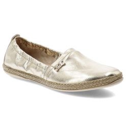 Złote Półbuty Armodo Stylowe Obuwie Damskie. Żółte półbuty damskie Armodo, na lato, z aplikacjami, ze skóry, eleganckie, bez obcasa, bez zapięcia. Za 319.00 zł.