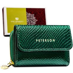 Portfel damski Peterson PTN 423229-DSL zielony. Zielone portfele damskie Peterson, ze skóry. Za 74.99 zł.