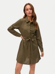 Vero Moda Sukienka koszulowa Elly 10334288 Zielony Regular Fit. Zielone sukienki damskie Vero Moda, xl, bez wzorów, z syntetyku, bez kołnierzyka, bez ramiączek, koszulowe. Za 179.99 zł.