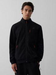 4F Bluza dresowa regular bez kaptura męska - czarna L. Czarne bluzy sportowe męskie 4F, l, bez wzorów, z dresówki, bez kaptura. Za 199.99 zł.