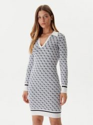 Guess Sukienka dzianinowa W5BK25 Z3JD2 Écru Slim Fit. Sukienki damskie Guess, m, z aplikacjami, z dzianiny, bez kołnierzyka, bez ramiączek. Za 339.99 zł.
