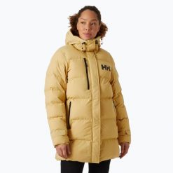 Płaszcz puchowy damski Helly Hansen Adore Puffy Parka. Brązowe parki damskie Helly Hansen, na zimę, bez wzorów, z puchu, bez kołnierzyka, bez kaptura. W wyprzedaży za 986.35 zł.