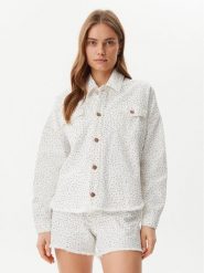 Guess Kurtka jeansowa W5GN90 D5N91 Biały Regular Fit. Białe kurtki damskie Guess, s, z aplikacjami, z bawełny, bez kaptura. Za 489.99 zł.