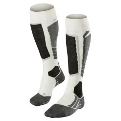 Podkolanówki damskie Falke SK2 Wool. Białe skarpetki damskie Falke, bez wzorów, z materiału. Za 163.95 zł.