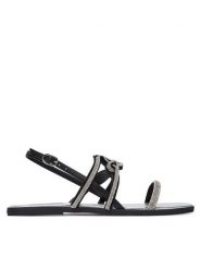 KARL LAGERFELD Sandały Olympia II KL87425C Czarny. Czarne sandały damskie KARL LAGERFELD, bez wzorów, ze skóry, bez obcasa, na płaskiej podeszwie, bez zapięcia. Za 619.99 zł.