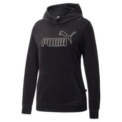 Puma Bluza Ess+ Velour 67000801. Czarne bluzy damskie Puma, na zimę, xs, bez wzorów, z dresówki, bez ramiączek, bez kaptura. Za 125.47 zł.