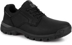 Męskie półbuty czarne skórzane CATERPILLAR CAT THRESHOLD LOW. Czarne półbuty męskie CATERPILLAR, bez wzorów, z materiału, bez obcasa, bez zapięcia. Za 319.00 zł.
