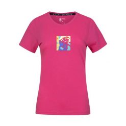 Koszulka damska Rafiki Akiyo. Czerwone bluzki damskie RAFIKI, bez wzorów, sportowe, bez kołnierzyka, bez ramiączek. W wyprzedaży za 196.70 zł.