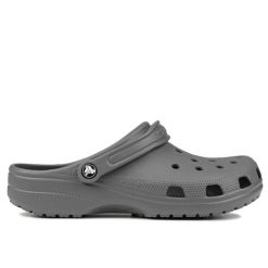 Klapki męskie Crocs CLASSIC. Szare klapki męskie Crocs, bez wzorów, z materiału, bez zapięcia. Za 158.00 zł.