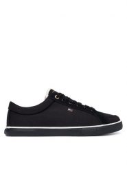 Tommy Hilfiger Tenisówki Th Low FW0FW09390 Czarny. Czarne trampki i tenisówki damskie Tommy Hilfiger, bez wzorów, z materiału, bez zapięcia. Za 329.99 zł.