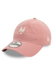 New Era Czapka z daszkiem New York Mets Mini Washed 9TWENTY 60595428 Różowy. Czerwone czapki damskie New Era, bez wzorów, z bawełny. Za 89.99 zł.