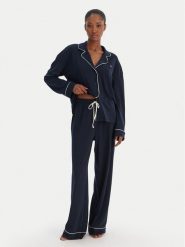 Tommy Hilfiger Piżama UW0UW06142 Granatowy Relaxed Fit. Niebieskie piżamy damskie Tommy Hilfiger, bez wzorów, z bawełny, bez ramiączek. Za 429.99 zł.