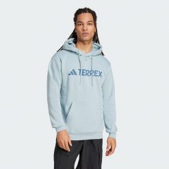 Bluza z kapturem Terrex Multi Large Logo. Czarne bluzy męskie Adidas, s, bez wzorów, z materiału, z kapturem, trekkingowe. Za 299.00 zł.