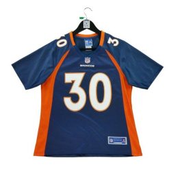 Second life - Koszulka Denver Broncos NFL dla kobiet - Stan bardzo dobry. Niebieskie bluzki damskie NFL, bez wzorów, sportowe, bez kołnierzyka, bez ramiączek. Za 143.78 zł.