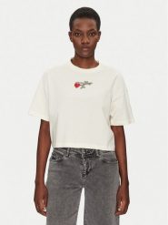 Converse T-Shirt Thorned 10028306-A01 Écru Oversize. T-shirty damskie Converse, s, bez wzorów, z bawełny, bez kołnierzyka, bez ramiączek. Za 89.99 zł.