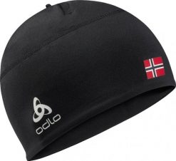 Czapka zimowa Odlo POLYKNIT FAN WARM ECO. Czarne czapki damskie ODLO, na zimę, bez wzorów, z materiału, sportowe. Za 147.90 zł.