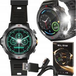 Smartwatch Blow SMARTWATCH ZEGAREK MĘSKI POLSKI WODOODPORNY POMIARY ROZMOWY POWIADOMIENIA. Zegarki męskie Blow, bez wzorów. Za 239.54 zł.