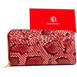 Portfel czerwony croco Rovicky R-PRK-01-W28. Czerwone portfele damskie ROVICKY, ze skóry ekologicznej. Za 45.00 zł.