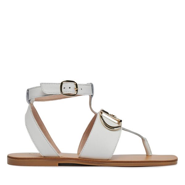 Sandały Liu Jo. Białe sandały damskie Liu Jo, bez wzorów, bez obcasa, na płaskiej podeszwie, bez zapięcia. Za 789.99 zł.