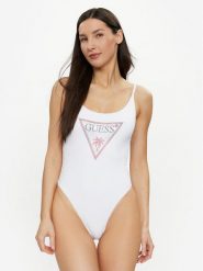 Guess Strój kąpielowy E4GJ03 MC040 Biały. Białe stroje kąpielowe damskie Guess, xs, z aplikacjami, z syntetyku. Za 429.99 zł.
