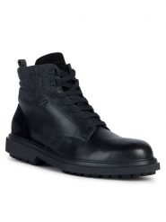 Geox Trapery U Faloria B Abx U36FBB 0FF22 C9999 Czarny. Czarne buty zimowe męskie Geox, bez wzorów, ze skóry, bez obcasa, bez zapięcia. Za 799.99 zł.