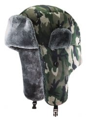 Gruba Czapka Zimowa - Uszatka - Pako Jeans - Zielone Moro. Zielone czapki męskie Pako Jeans, na zimę, bez wzorów, z jeansu. Za 59.00 zł.