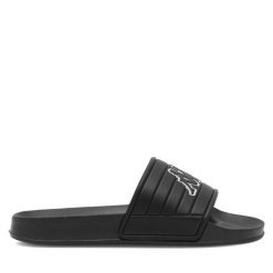 Klapki Kappa. Czarne klapki damskie Kappa, bez wzorów, bez obcasa, bez zapięcia. Za 79.99 zł.