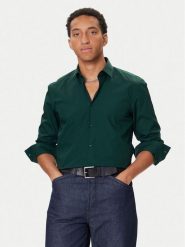 HUGO Koszula Kenno 50289499 Zielony Slim Fit. Zielone koszule męskie Hugo, m, bez wzorów, z bawełny, bez kołnierzyka, bez ramiączek. Za 219.99 zł.