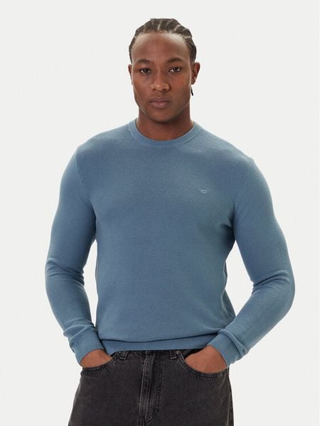 Mustang Sweter Elliot 1016844 Niebieski Regular Fit. Niebieskie swetry męskie Mustang, m, bez wzorów, z bawełny, bez kołnierzyka, bez ramiączek. Za 209.99 zł.