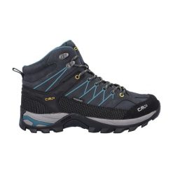 Buty trekkingowe CMP Rigel Waterproof. Czarne buty zimowe męskie CMP, bez wzorów, z gumy, bez obcasa, bez zapięcia. Za 319.09 zł.
