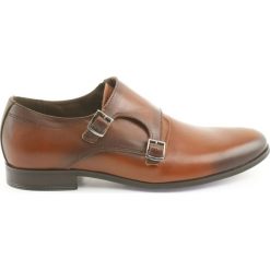 Tur brązowe Półbuty skórzane monki sprzączka. Brązowe półbuty męskie Tur, bez wzorów, ze skóry, bez obcasa, bez zapięcia. Za 259.00 zł.