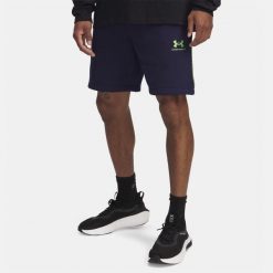 Spodenki Męskie Sportowe Under Armour Na Co Dzień Fleece Short Taping. Niebieskie buty sportowe męskie Under Armour, bez wzorów, bez zapięcia, na fitness i siłownię. Za 229.99 zł.