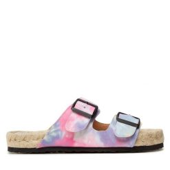 Klapki Manebi. Fioletowe klapki damskie Manebi, bez wzorów, bez obcasa, bez zapięcia. Za 288.99 zł.