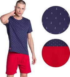 Henderson HENDERSON piżama męska z krótkim rękawem na lato XL. Piżamy męskie Henderson, m, bez wzorów, bez kołnierzyka, bez ramiączek, krótkie. Za 79.88 zł.