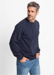 Bluza dresowa. Niebieskie bluzy sportowe męskie bonprix, l, bez wzorów, z dresówki, bez kaptura. Za 69.99 zł.