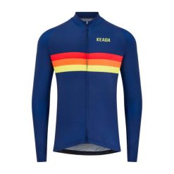 Męska koszulka kolarska z długim rękawem – Sunrise. Niebieskie bluzy męskie KEADA SPORTS, m, bez wzorów, sportowe, bez ramiączek, bez kaptura. Za 332.00 zł.