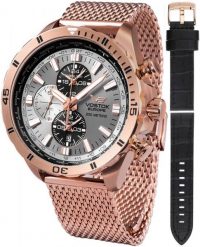 Zegarek męski Vostok Europe YM26-320B653B różowe złoto. Czerwone zegarki męskie Vostok Europe, bez wzorów, złote. Za 4,039.44 zł.