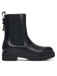 Armani Exchange Botki XW003091 AF11912 UC001 Czarny. Czarne botki damskie Armani Exchange, bez wzorów, ze skóry, bez obcasa, na płaskiej podeszwie, bez zapięcia. Za 1,129.00 zł.