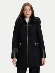 Morgan Płaszcz wełniany 222-GSIBIL Czarny Regular Fit. Czarne płaszcze damskie Morgan, na zimę, bez wzorów, z syntetyku, bez kołnierzyka, bez kaptura. Za 689.99 zł.