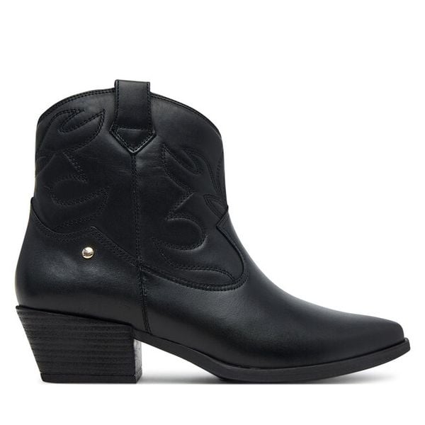 Kowbojki Pikolinos. Czarne botki damskie Pikolinos, bez wzorów, bez obcasa, na słupku, bez zapięcia. Za 489.99 zł.