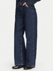 Guess Jeans Jeansy W6YA01 D1178 Granatowy Wide Leg. Niebieskie jeansy damskie Guess Jeans, z aplikacjami, z bawełny. Za 479.99 zł.