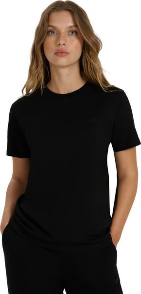 4f Koszulka damska F2970 czarna 4FWAW25TTSHF2970 20S XXL. Czarne bluzki damskie 4F, s, bez wzorów, bez kołnierzyka, bez ramiączek. Za 72.42 zł.