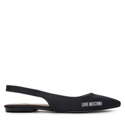 Sandały LOVE MOSCHINO. Czarne sandały damskie Love Moschino, bez wzorów, bez obcasa, na płaskiej podeszwie, bez zapięcia. Za 429.99 zł.