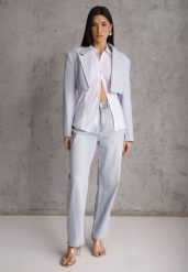 Niebieskie Jeansy z Bawełny Mom Fit High Waist Ozdobione Paskiem Minno. Niebieskie jeansy damskie Renee, bez wzorów, z bawełny, z podwyższonym stanem. Za 109.99 zł.