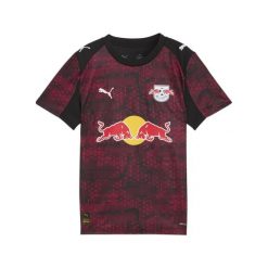 Młodzieżowa trzecia koszulka RB Leipzig 25/26 PUMA Black Fast Red. Czarna bluzki damskie Puma, m, bez wzorów, młodzieżowe, bez kołnierzyka, bez ramiączek. Za 349.00 zł.